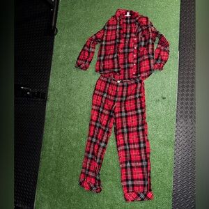 Victoria's Secret Red and Black Plaid Pajama Set